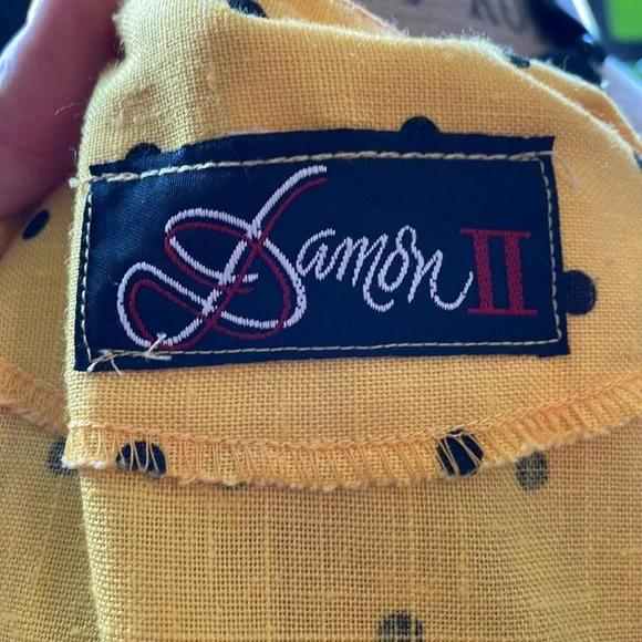 Vintage Damon II yellow dress with black polka dots - Picture 13 of 13